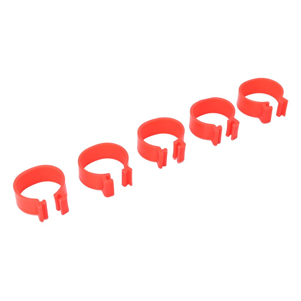 100pcs Poultry Feet Rings PP Plastic Reusable Chicken Duck Goose Leg Bands for Identification Red 25mm 1in
