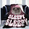 Lustiger Hamster Schlafsüße Decke Flanell Dekoration Schlafenszeit Schläfrig Multifunktion Ultra-Weiche Überwurfdecken für Bettwäsche