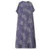 Summer Literary Plus Print V-neck Loose Vacation Style Short Sleeved Women's Dress