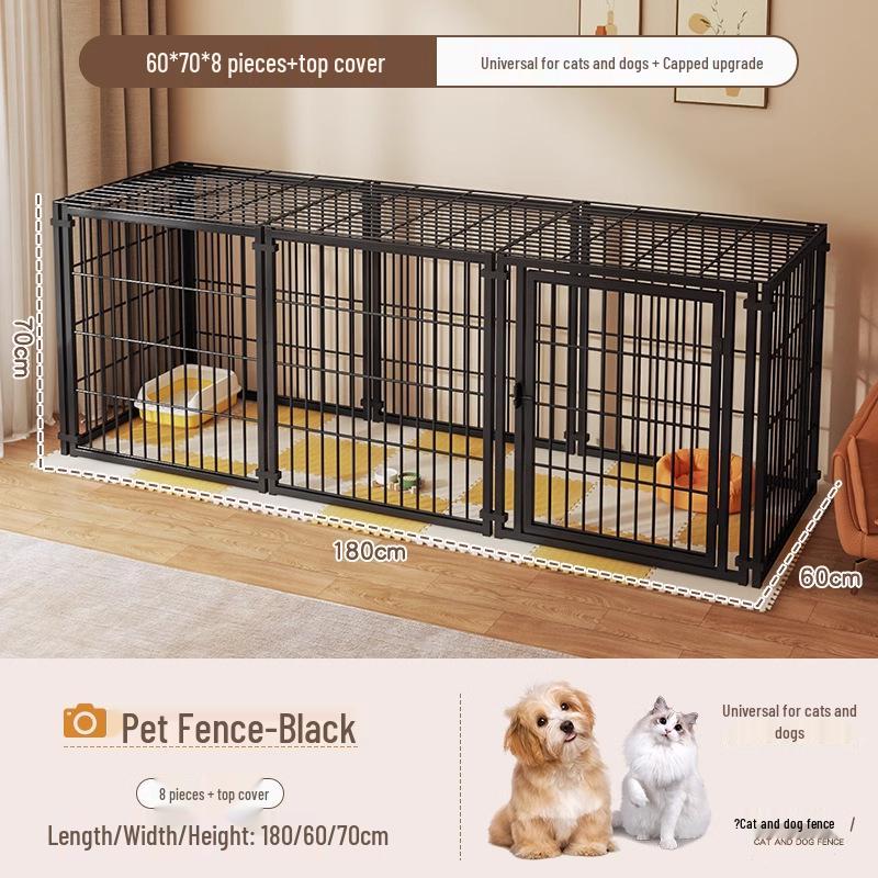 Cage pour chien de taille moyenne et grande avec clôture supérieure - Maison-villa pour chat et chien, Assemblage libre pour chats et chiens