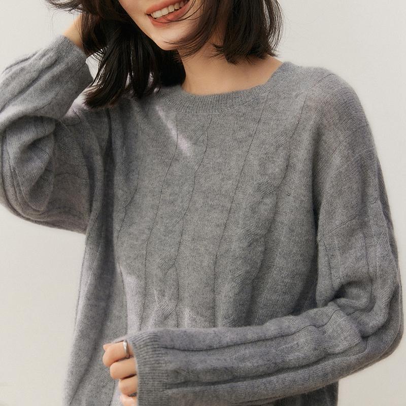 

Женский свитер Qinghe 100% чистый кашемир - Ультрамягкий роскошный зимний пуловер XL кадет серый