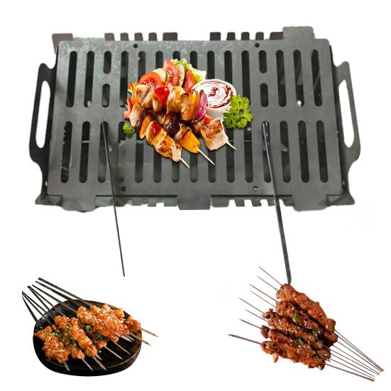 Slot Grill Collapsible BBQ Grill Tool-Free Setup Portable Camping Grills