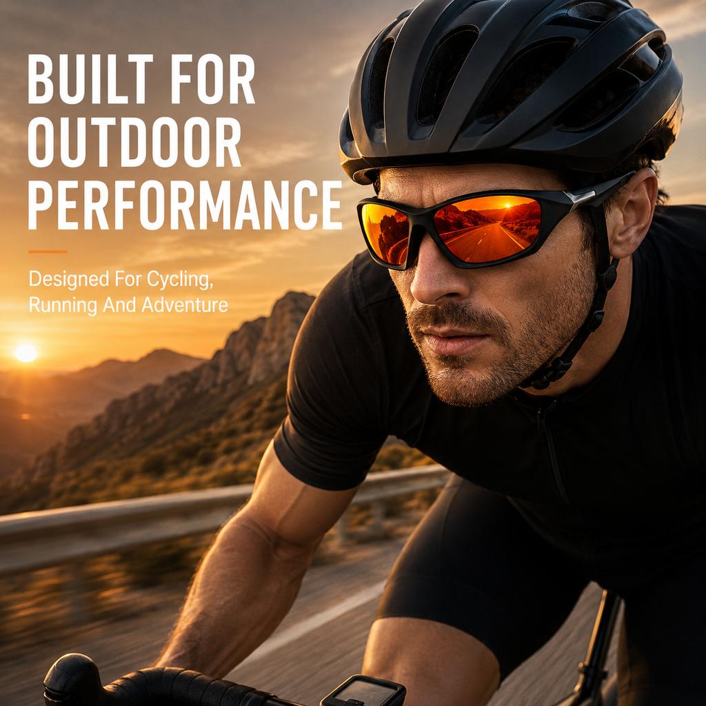 Polarized Sports Sunglasses for Men UV400 Driving Fishing Cycling Sunglasses Lightweight Outdoor Running Shades Eyewear