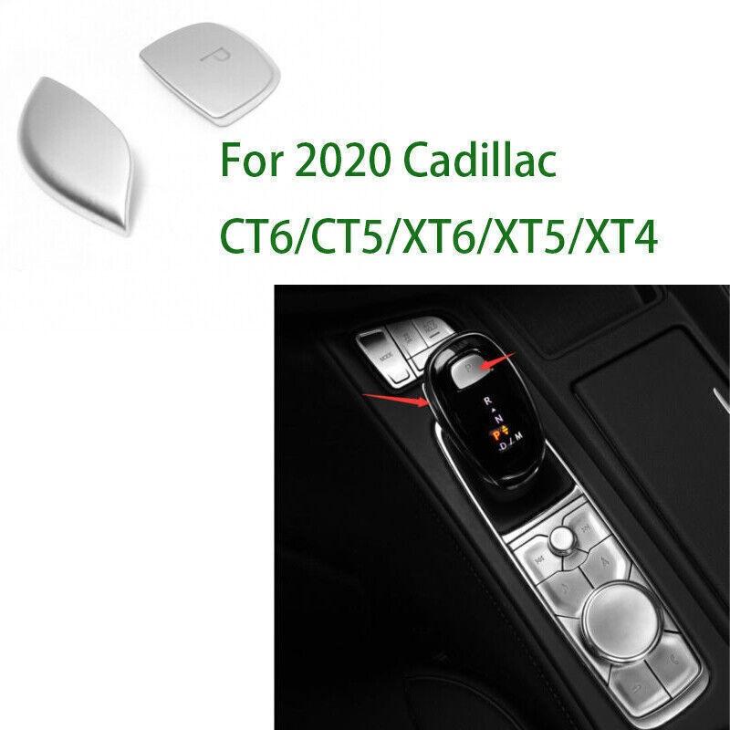 For Cadillac CT6/CT5/XT6/XT5/XT4 2020 Silver Console Gear Shift Knob Cover 2pcs
