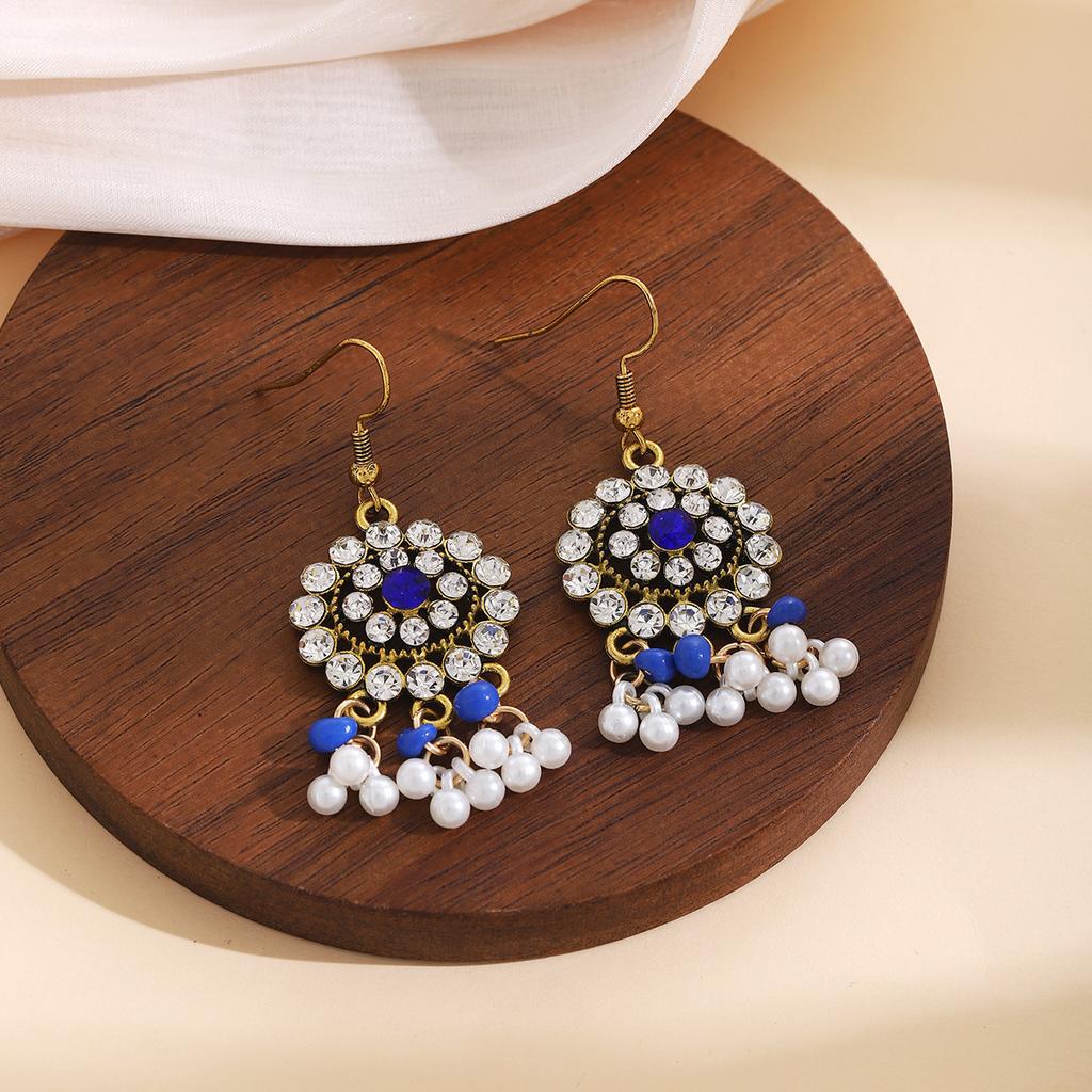 Retro Ethnic Style Colored Fringed Earrings For Women, Bohemian Light Luxury High-End Fashion Temperament Earrings
