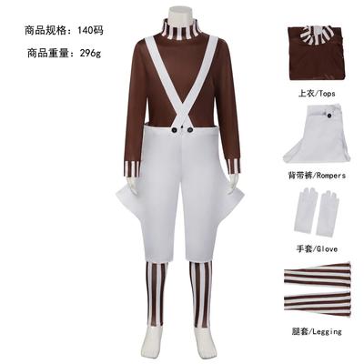 Dětský kostým Oompa Cosplay Loompa Cosplay Oblečení Košile Kalhoty Dětská Paruka Sada Kostýmů Halloween Karnevalová Párty Kluci Dívky Oblek