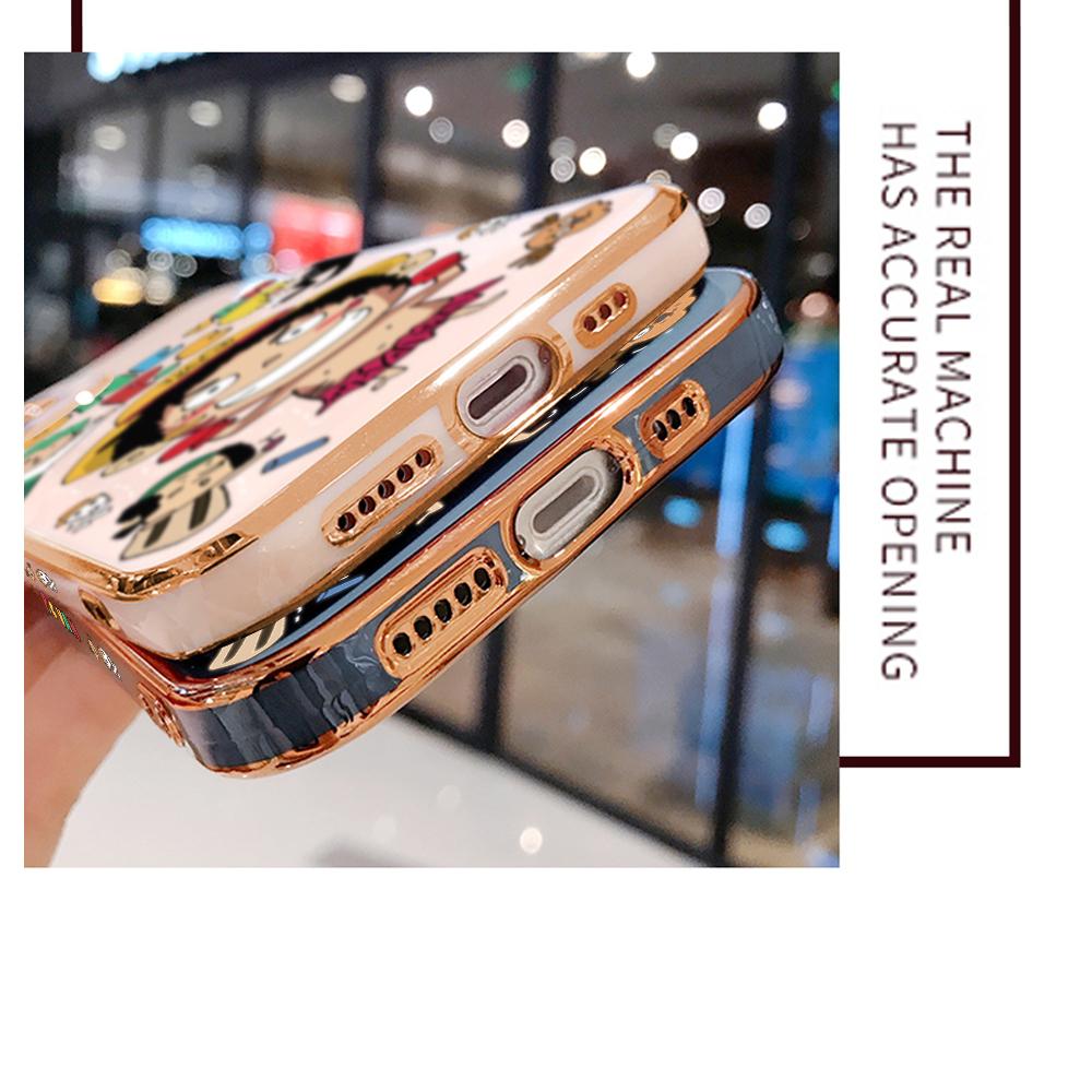 Modele de imprimare colorate Carcasă cu model cu margine pătrată Carcasă placată pentru telefon Carcasă de lux placată pentru telefon moale pentru Huawei Honor Xiaomi Redmi