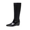 New Women's High Boots 2025 Popular Slope Heel High Heels Pointed European and American Autumn and Winter Fashion Boots Women