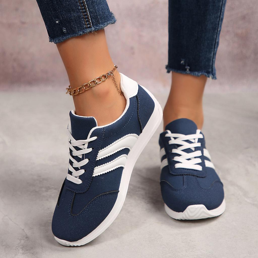 Large Size Sport Shoes Women's Casual All Match Spring Autumn Flat Bottom Dequn Agan Style Comfortable Running Shoes Size 35-43