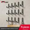 Strong Adhesive No-Drill Hooks - Gun Gray Wall Stickers for Kitchen, Bathroom & Door Storage