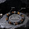 0.31 Inch Natural Stone Beaded Bracelet for Men, Tiger Eye Hematite Punk Protective Bracelet