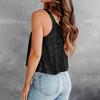 Party Tops Women Sleeveless Sling Sequin Tops Loose Fit Soft Stretchy Sparkling Shimmering Vest Party Clothing