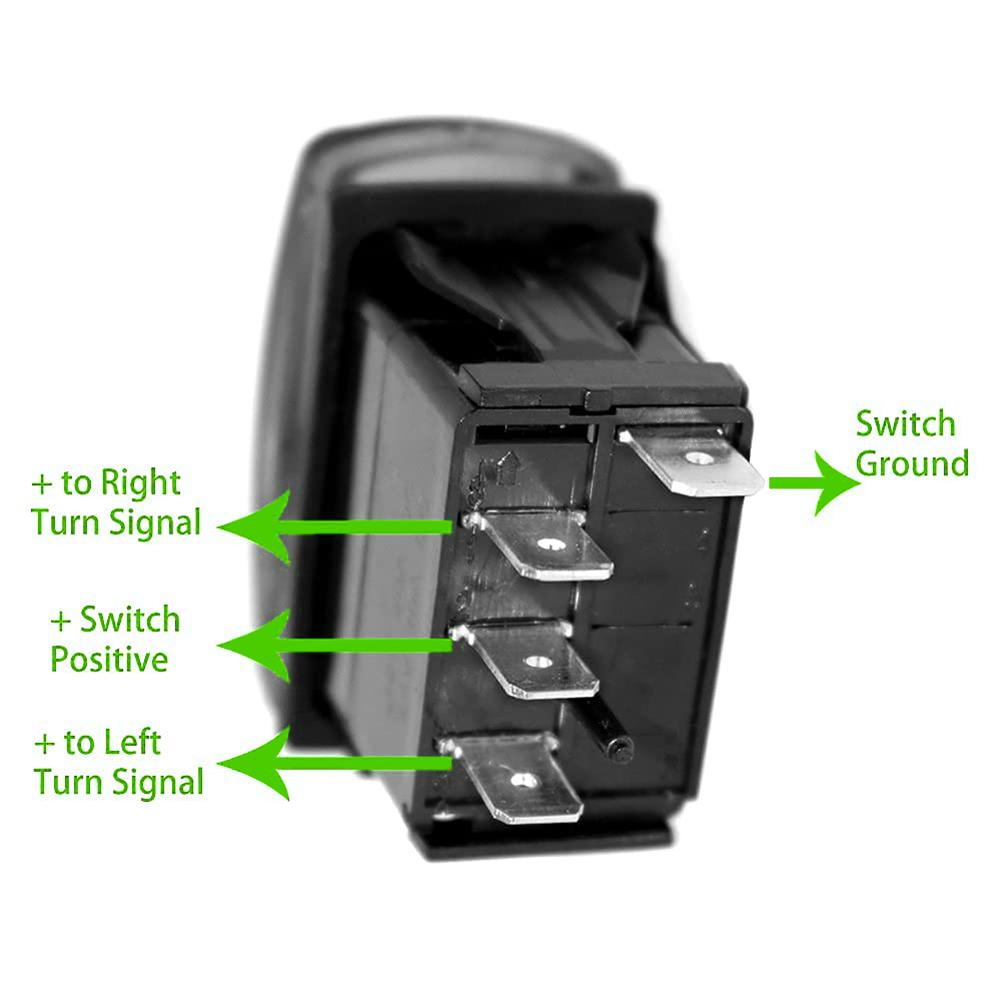 Turn Signal Rocker Switch Compatible With Rv Vehicle Off-road Pickup Tractor Motorcycle 4pin Waterproof Switch With Green Led