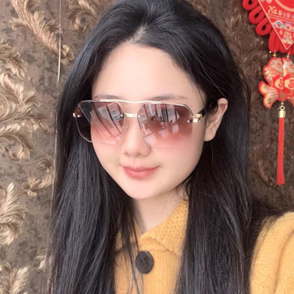 Classic Men Zinc Zinc Alloy Sunnies Gradient Color Anti-UV Glasses Party Women HD Sunglasses Gift