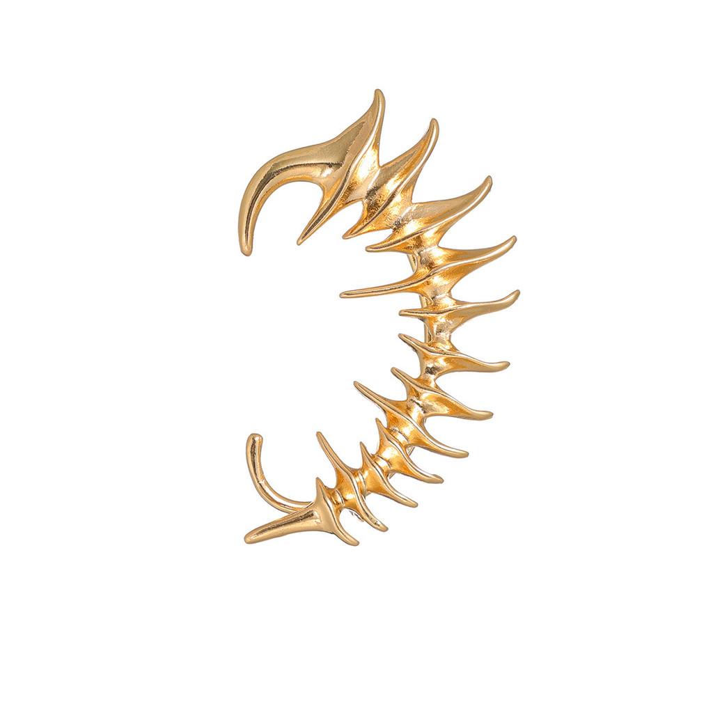 Female Alloy Keel Spine Earrings With Electroplating Punk Style No Piercing