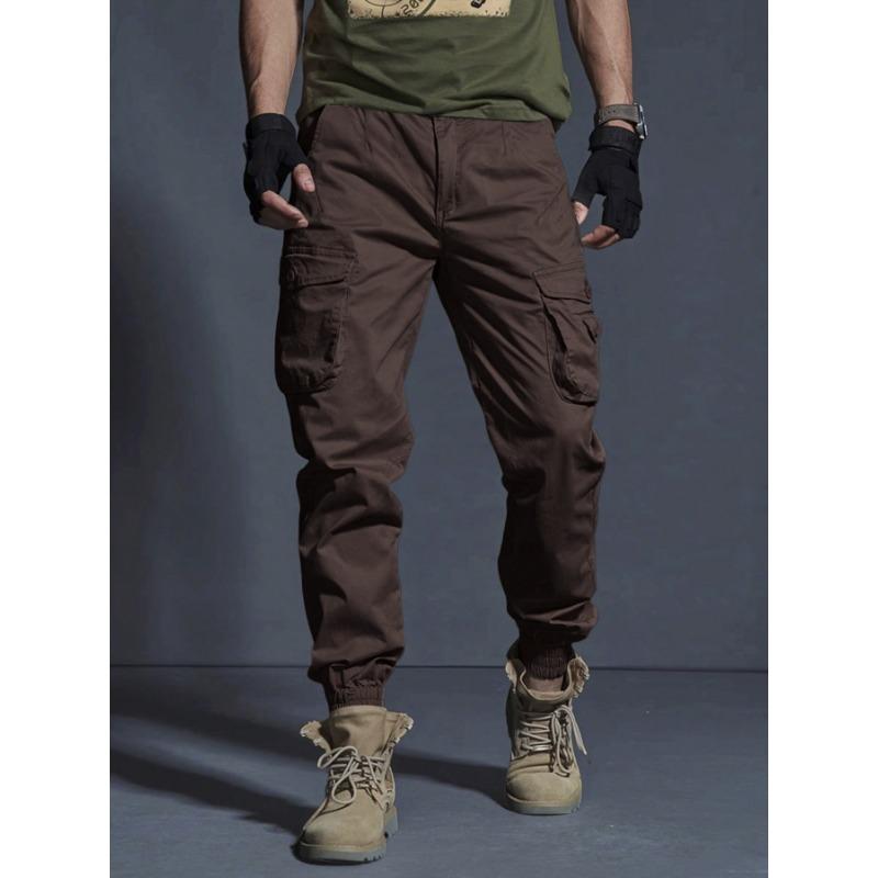 

Tooling Pants Men s New Summer Trendy Casual Pants Bundle Straight-leg Pants 85 S темно-коричневого