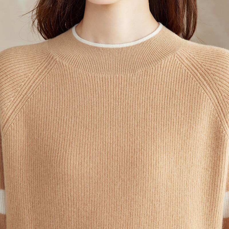Srcr Women's 100% Wool Half-High Collar Knitted Sweater