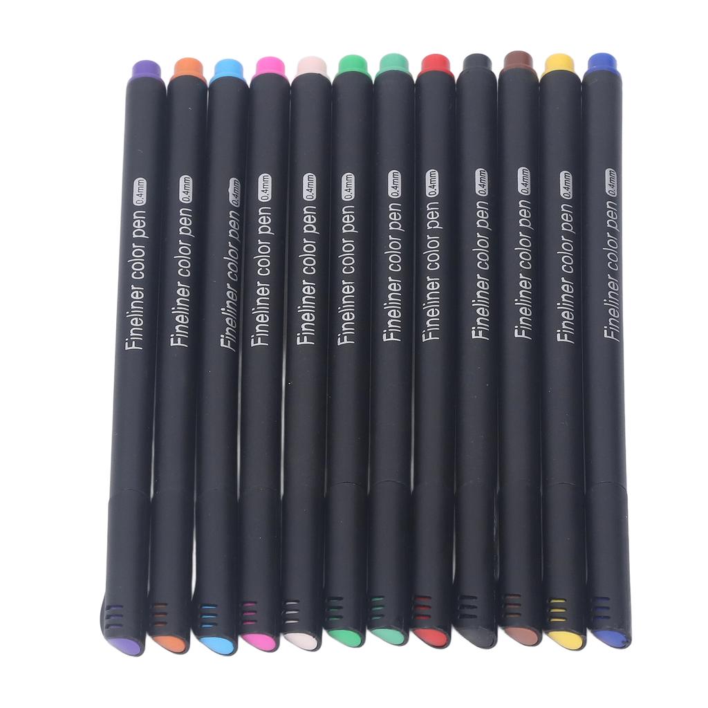12 Pcs Sublimation Ink Pen Set Multicolor 0.4mm Fine Tip Heat Transfer Pen with Number 6 Adapter