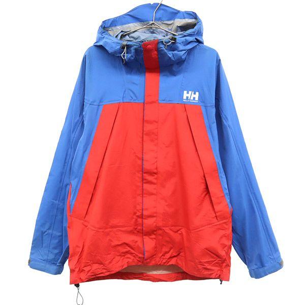 HELLY HANSEN switching Nylon Mountain parka L Red x blue Outdoor Jacket Men's Used