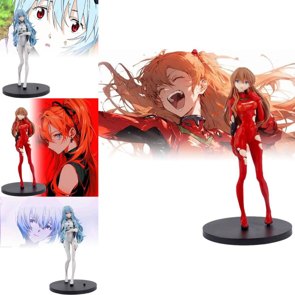 Beautiful Girl Series Eva Long Hair Red Outfit Asuka And Standing Rei Ayanami Figure Model For Anime Collectors