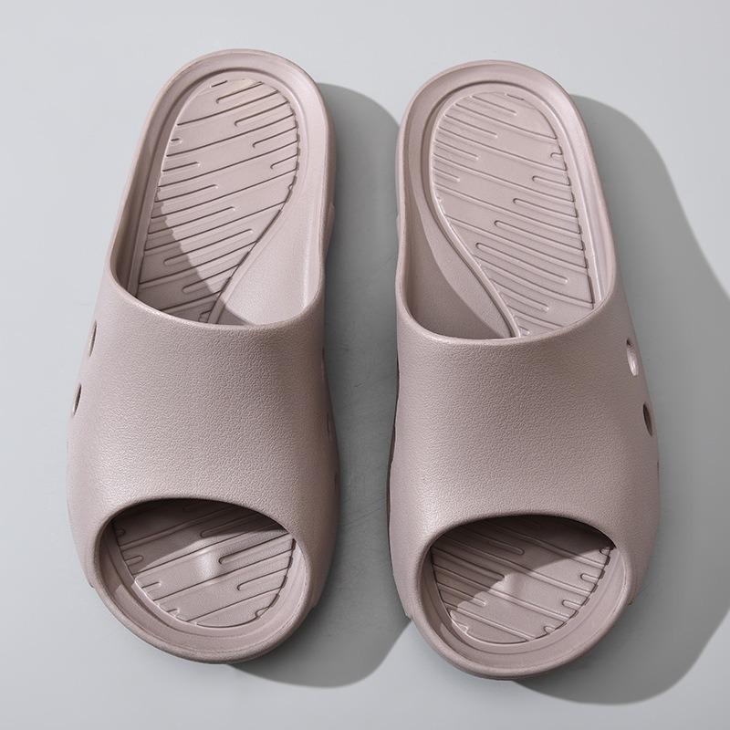 Large size bathroom home men's non-slip bottom, fat feet and wide high-end odorless eva soft bottom comfortable and simple slippers