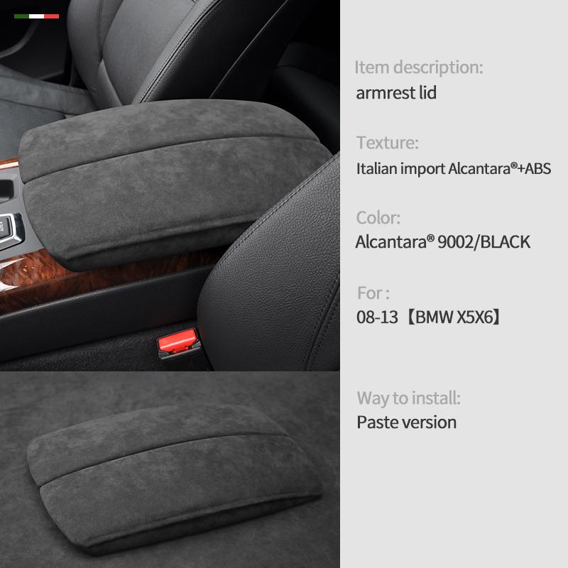 Suede Car Wrapping Alcantara Car Styling Stowing Tidying Armrest box Panel Cover Stickers Trim F For BMW X5 F15 X6 F16 2008-