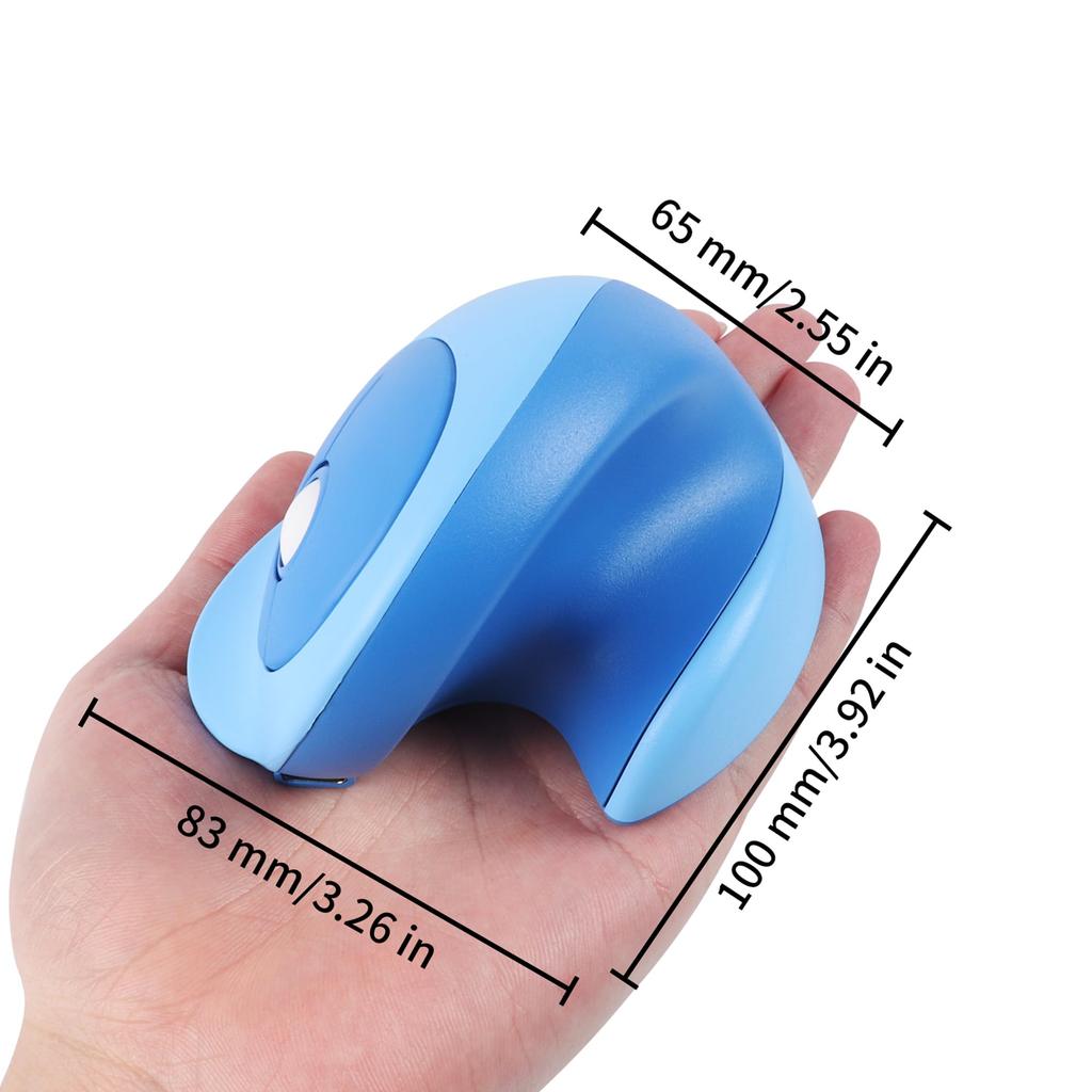 Small Ergonomic Mouse with Small Bluetooth Vertical Cute Design for 3 High Easy On the Compatible with Handle, & 2.4GHz Connection, Wireless, Compact,