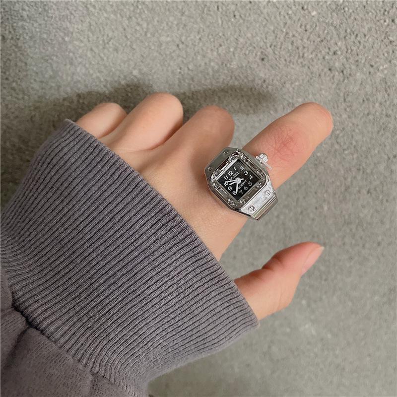 Korean Style Retro Hipster Watch Ring - Trendy Men's Hand Jewelry Accessory