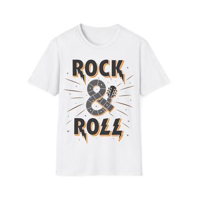 T-shirt Rock'n'Roll Guitar, T-shirt Unisex Softstyle, Top per Amanti della Musica, Maglietta da Rocker