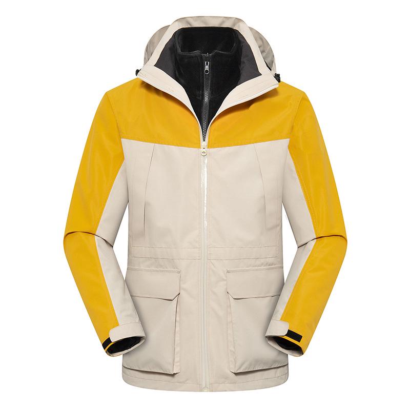 Unisex Wasserdicht Winddicht 3-in-1 Abnehmbares Jacken-Set: Fleecegefüttert, Verdickt, Warme Outdoor-Oberbekleidung