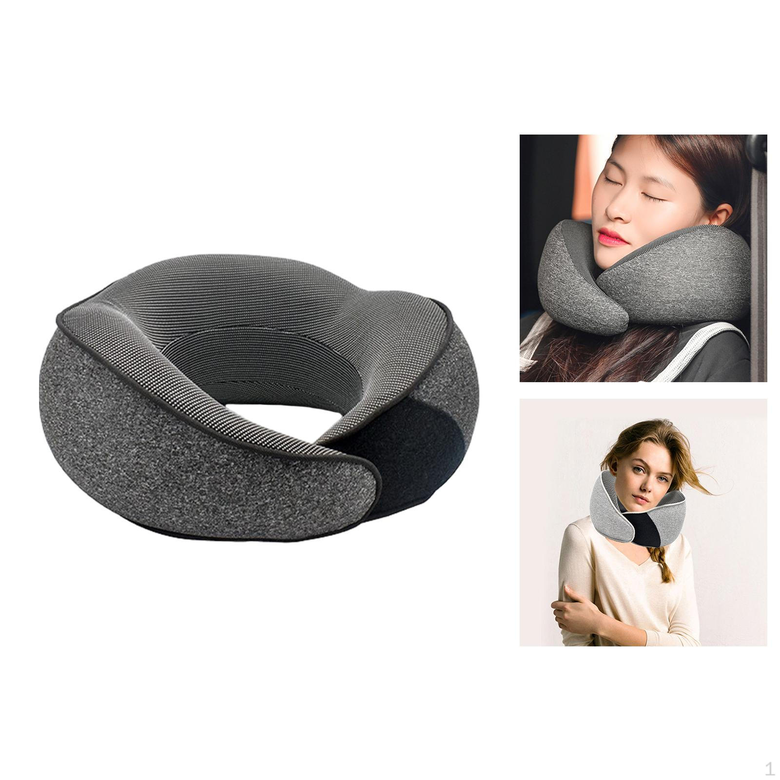 

Подушки для шеи из пены с эффектом памяти, удобные для полета в поезде, самолете, автомобиле, дома Light Gray