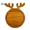 Solid Wood Appetizer Platter Christmas Tree And Elk Serving Tray, Durable Partitioned Wooden for Guests Food Platter, Decorative Dinnerware