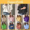 Cozy Women Long Sleeve Sweater High Neck Jumper With Stylish Button Decoration