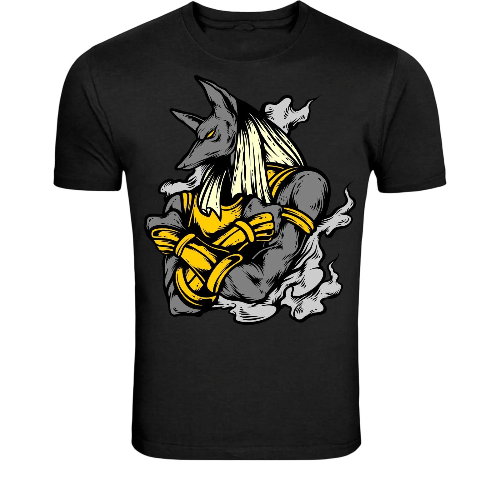 Anubis Egyptian God T-Shirt - Ancient Mythology Jackal Graphic L