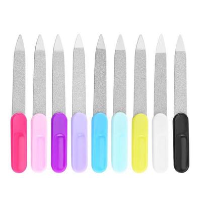 Stainless Steel Double-Sided Nail File with Plastic Handle and Cuticle Fork