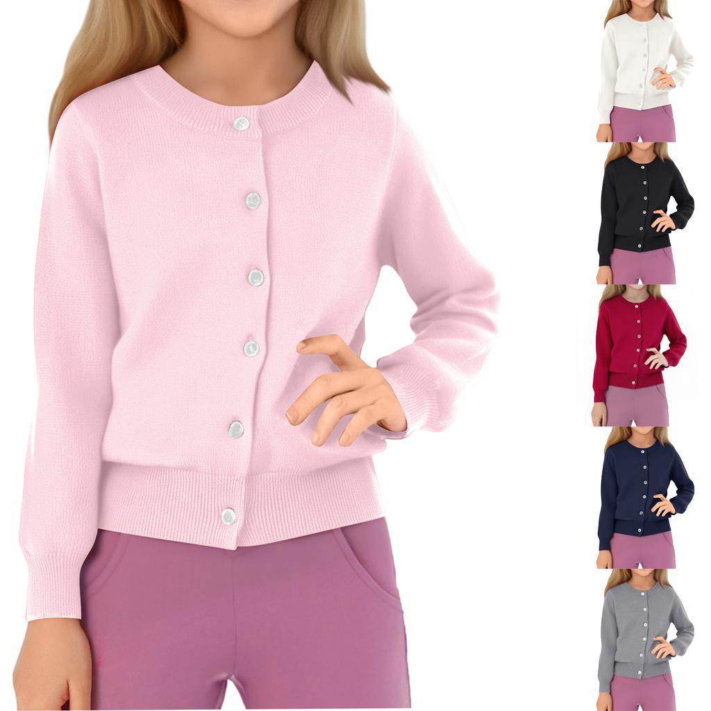 Children's Fashion Casual Cardigan Knitted Long Sleeve  Top