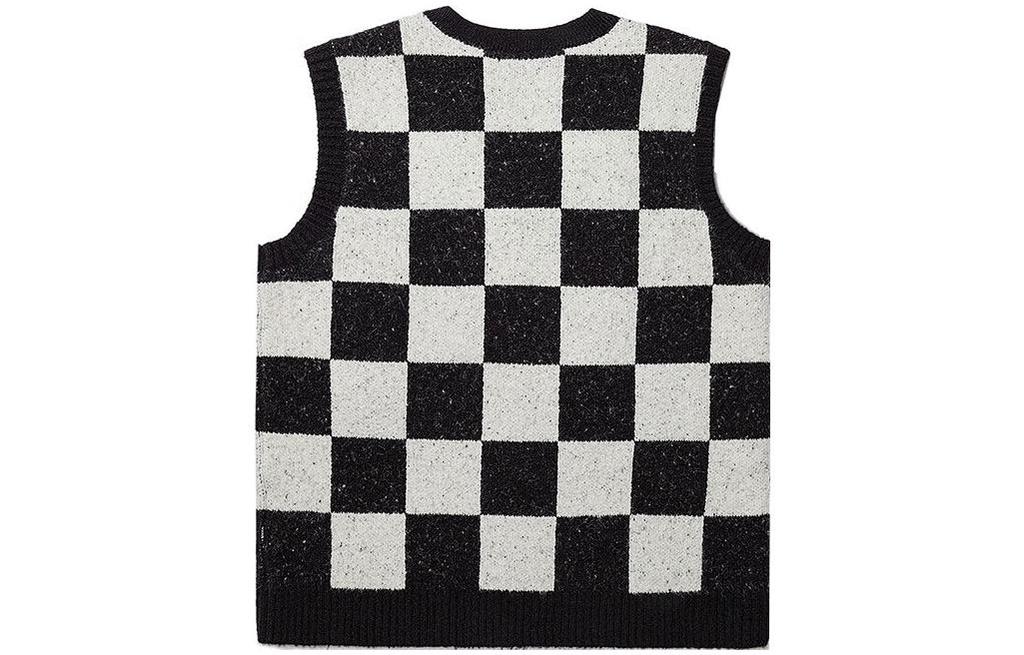 Vans Vests Women's Black White Checkerboard V Neck Moderate Other VN000F6WFS8