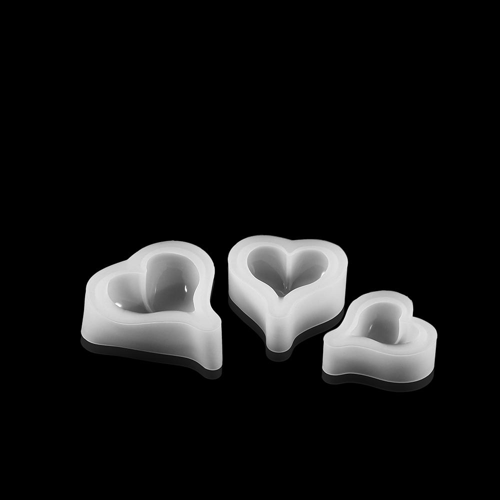 2Style 3Sizes Heart Shape Silicone Molds Epoxy Resin Casting Mold for DIY Crafts Jewelry Making Pendants Decorations Accessories