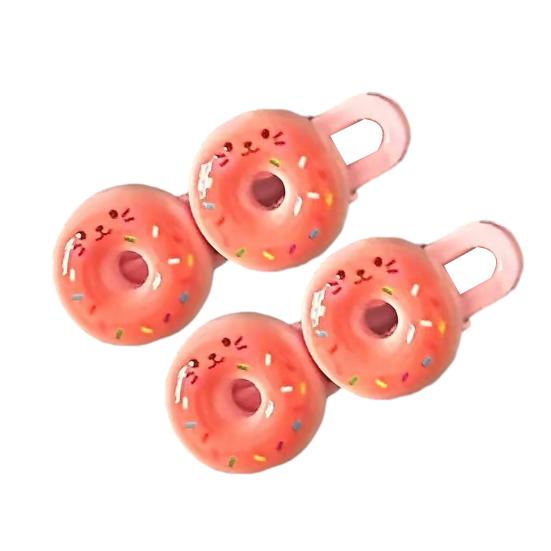 

2Pcs Girl Hairpin Stable Grip No Damage Donut Shape Hair Clip 3D Texture Photogenic Side Bangs Hair