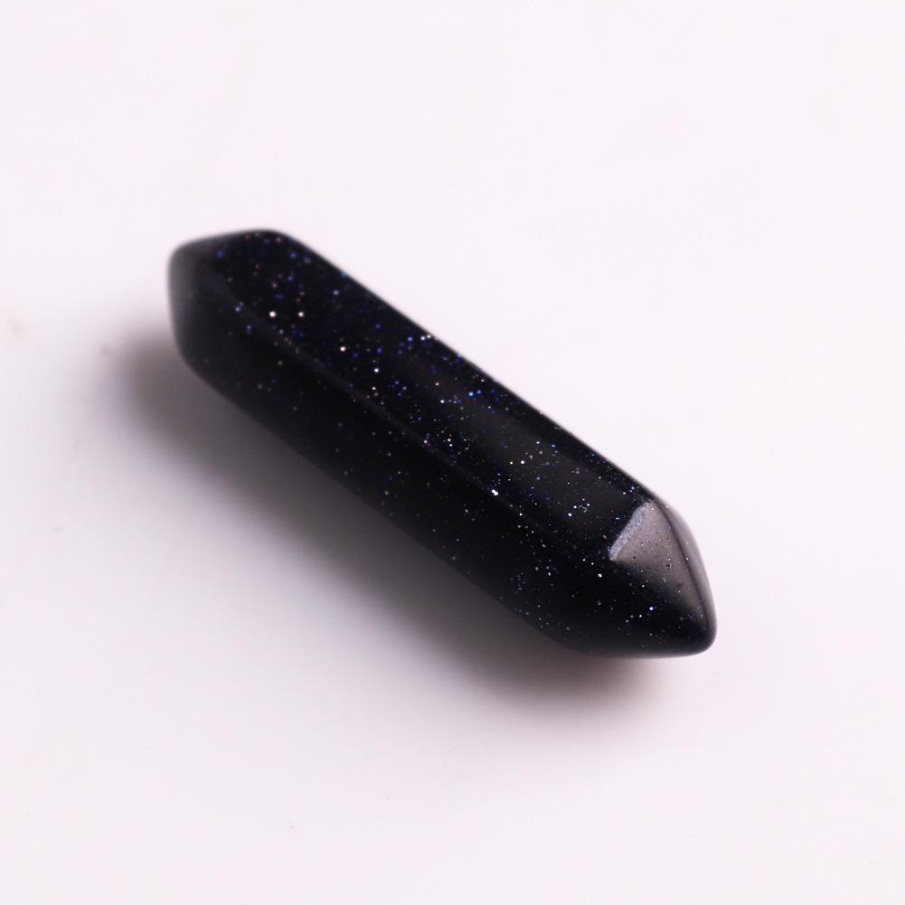 32x8mm Natural Crystal Hexagonal Bullet Pendant for Yoga Necklace