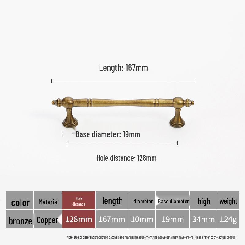 American Brass Retro Wardrobe Handle In Antique Bronze for Cabinets and Drawers