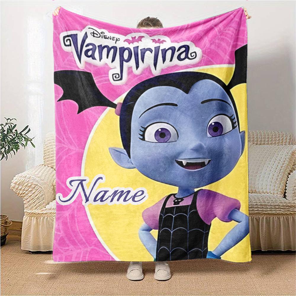 Custom Name Vampirina's Halloween Adventure Blanket for Couch & Bed, Plush Cozy Fuzzy Blanket Super Soft & Warm Blankets for Fall and Winter. 0908124