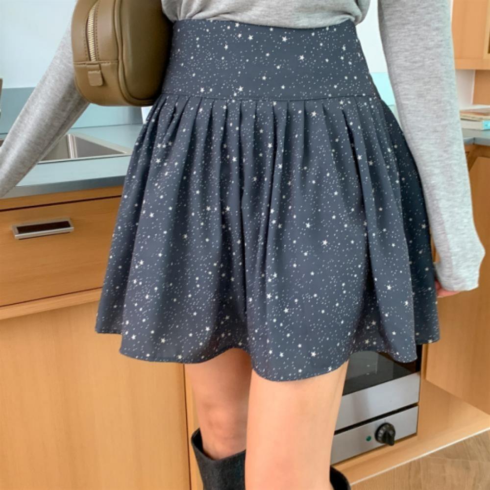 New ArrivAlS Open Run Women S Lovely StAr PAttern Pintuck A Line Mini Skirt