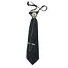 Vintage Pre Tied Necktie with Metal Arrows Chain Punk Rock Black Neck Tie For Cosplay Enthusiasts And College Students