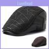Vintage Black And Coffee Color Faux Leather Beret Hat For Winter Warmth