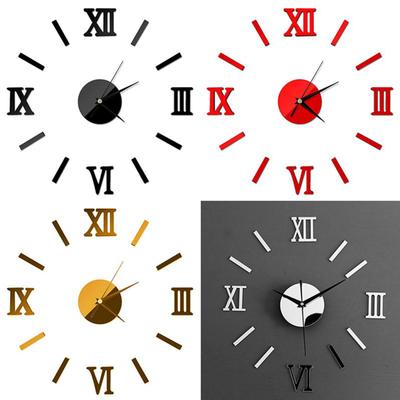 DIY Wall Clock 3D Luxury Mirror Wall Clock Home Decor with Decal Sticker Art Wall Clock
