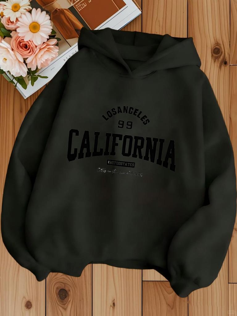 Girls' Casual Hooded Sweatshirt Loose Fit Versatile Kids' Hooded Pullover Top Fashion Print Outfits for Girls