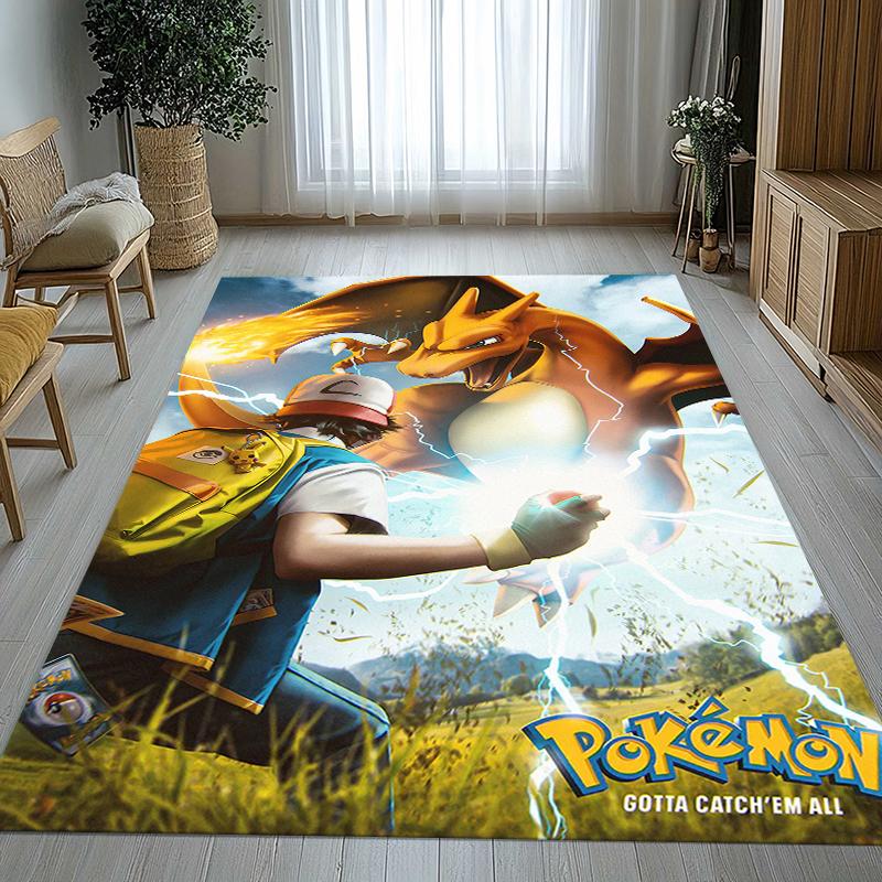 Charizard Charmander Pokemon Living Room Non-Slip Area Rug Soft Carpet for Bedroom Kids Playroom Sofa,Home Decor Doormat Gift
