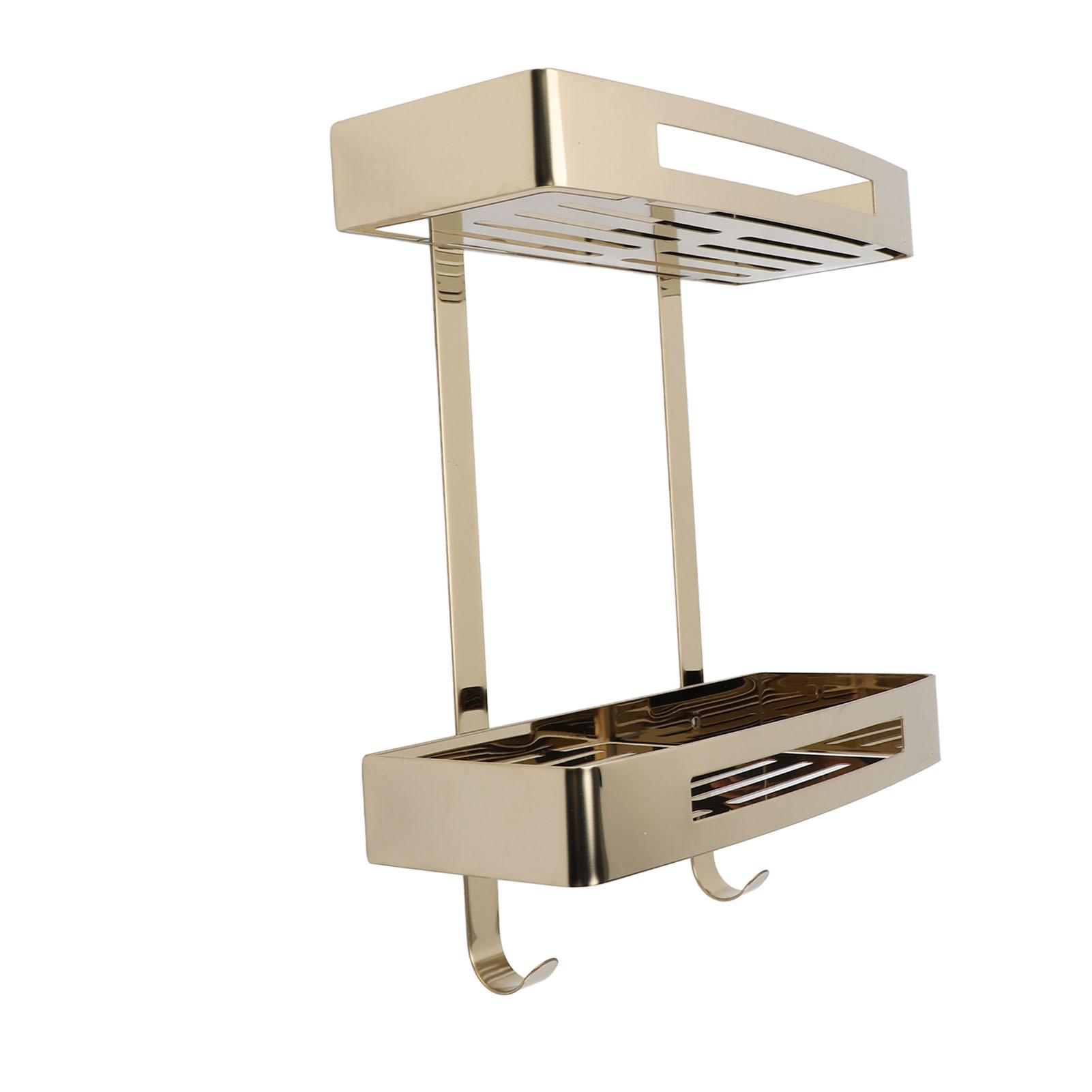 

Bathroom Floating Shelves 304 Stainless Steel 2 Tier Wall Mounted Over Toilet Bathroom Shelves Shower Organizers
