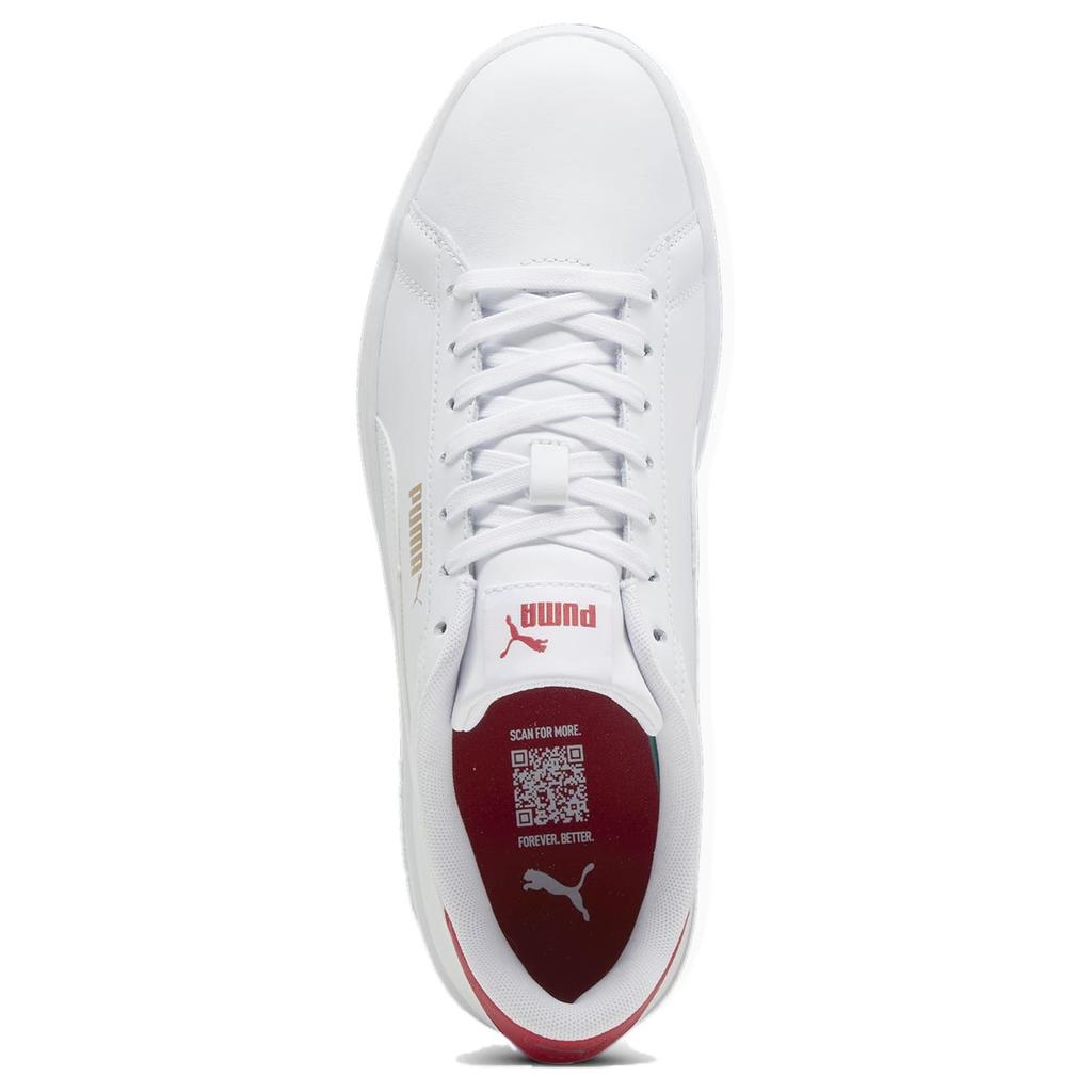 PUMA Smash 3.0 Low top Skateboard Shoes Unisex White Red 390987-17